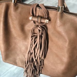 NEW faux leather suede fringe bag